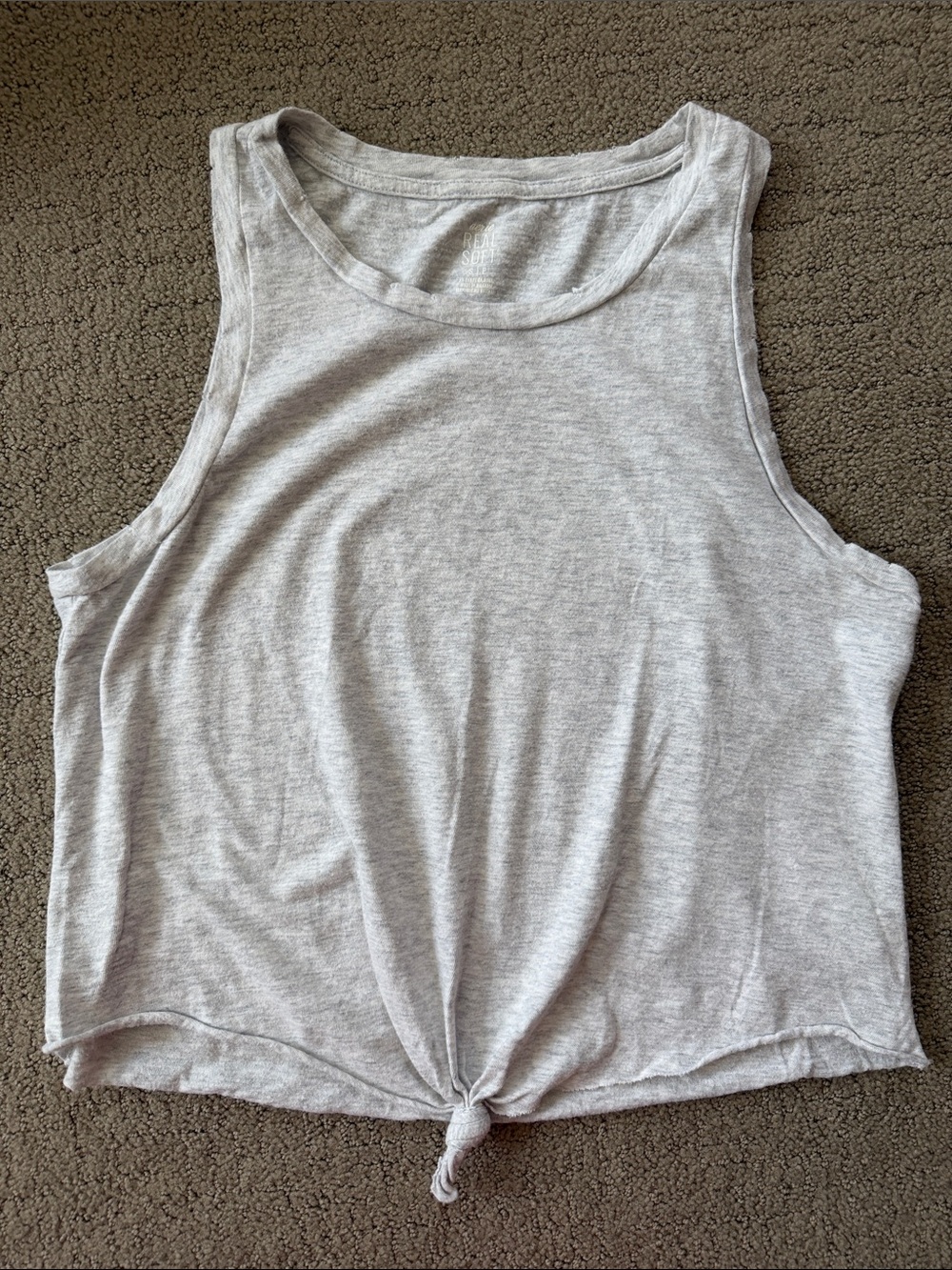 aerie Heather Gray Tie-Knot Tank Top